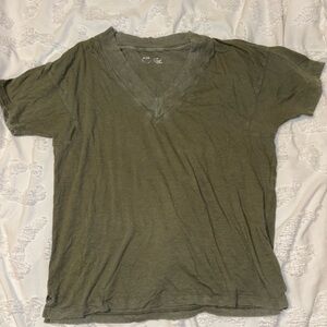 aerie Olive V-Neck Tee